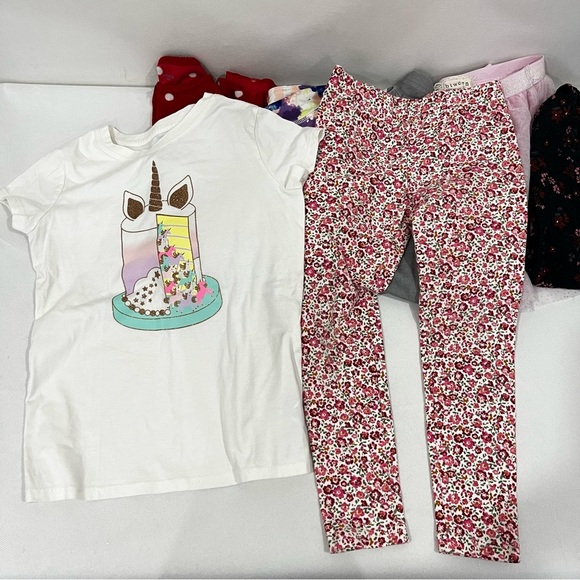 Bundle Lot of 7 Piece Size 6 Years Girls Clothing Tops PJ & Bottoms Mix Brand - Picture 8 of 8